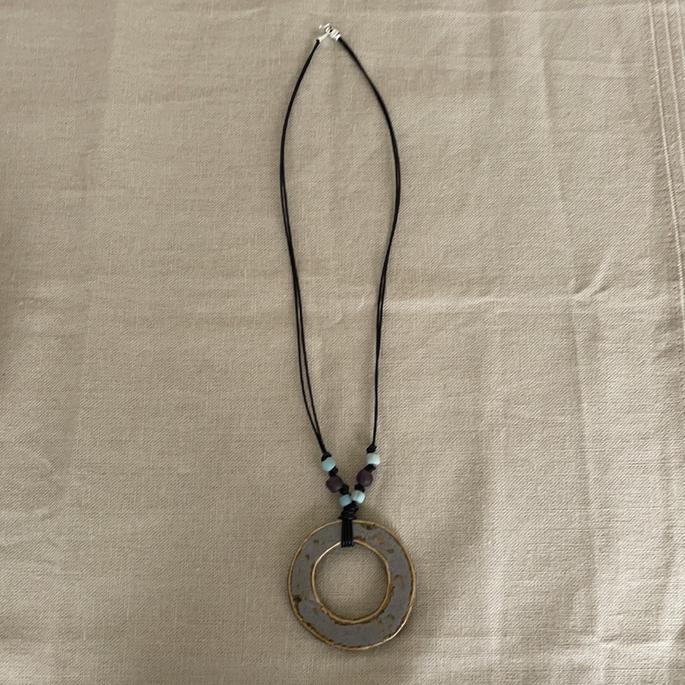 Ceramic necklace with glass beads